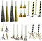 4E’s Novelty 50 Pack New Year’s Eve Noisemakers 2025 – Party Horns, Blowouts, Blowers & Whistles, Metallic Black Gold Silver NYE Party Supplies for Adults & Kids